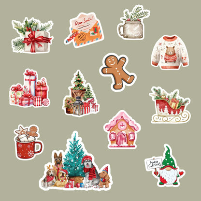 28 Christmas Stickers PNG Bundle for Holiday Crafting