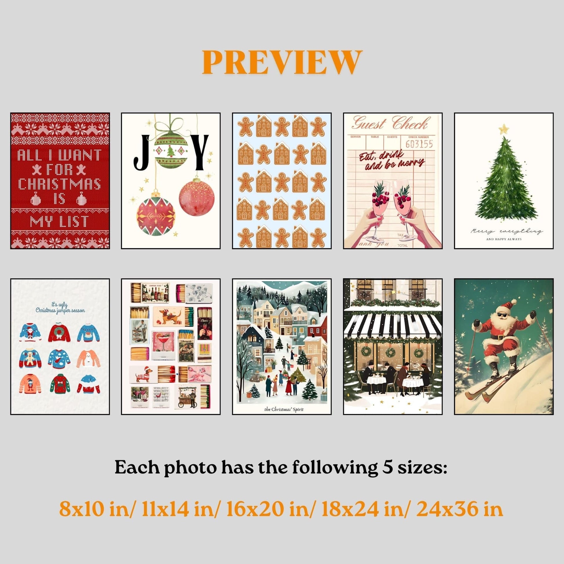 Christmas Vibes: 10 Gallery Wall Digital Prints