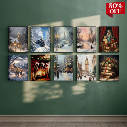 Timeless Christmas Gallery Wall: 10 Digital Prints